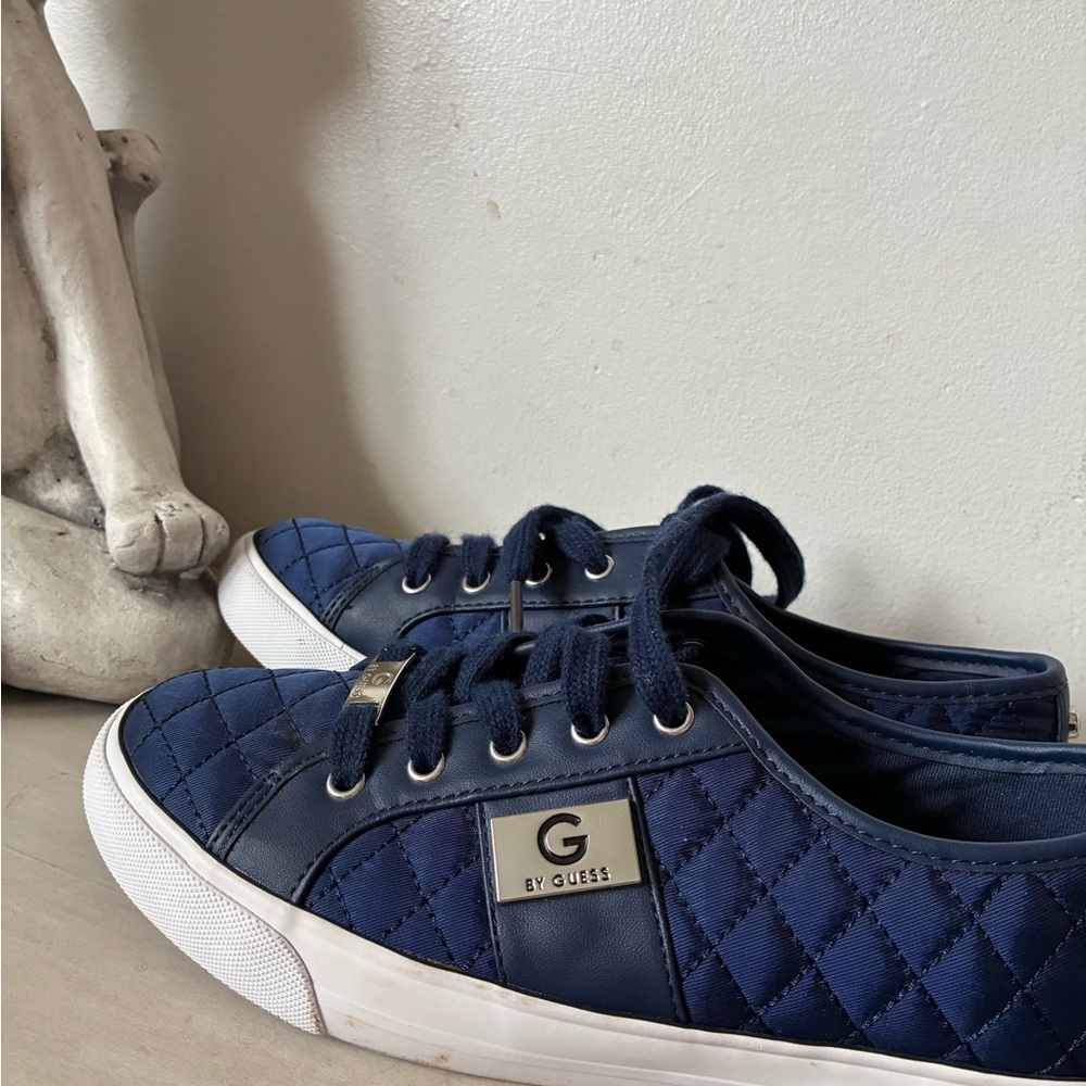 Guess Navy Quilted Lace-Up Sneakers - Picture 5 of 6